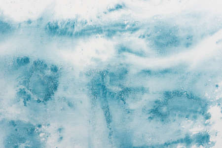 blue color watercolor painting on white paper background texture