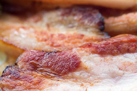 fried bacon slices macro