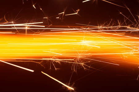 macro of sparkler, firework at night macroの写真素材