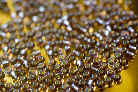 macro of small glass beadsの写真素材