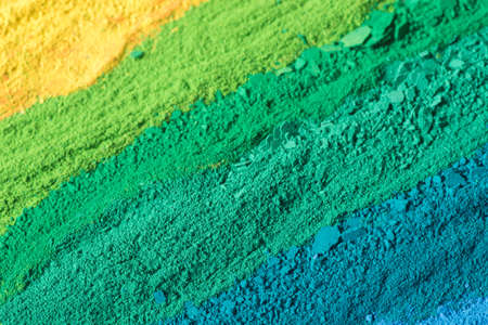 multicolored powder pigments background selective focusの写真素材