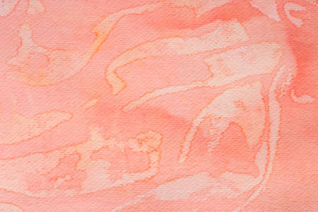 red watercolor color painted on paper background textureの写真素材