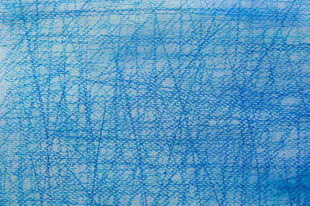 blue color crayon doodles drawing on wtecolor painted background texture