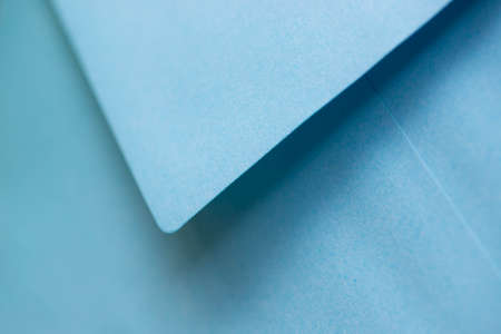 open blue color envelope macro selective focus