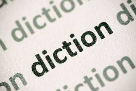 word diction printed on white paper macro word diction printed on white paper macro