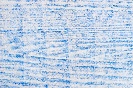 blue wood texture pattern crayon drawing on white paper backgroundの写真素材