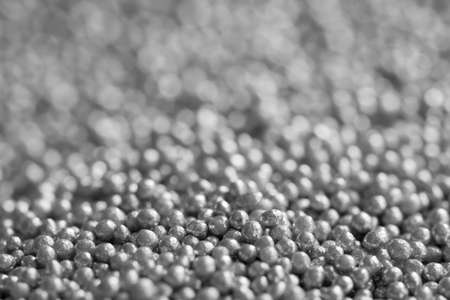edible silver balls cake decoration macroの写真素材