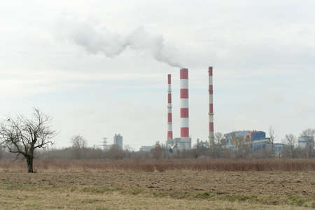 heat and power plant chimneys Siekierki in Poland