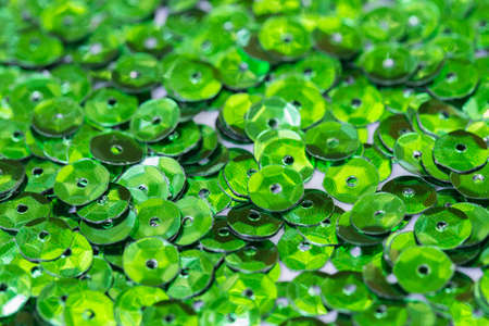 green color sequins macro background