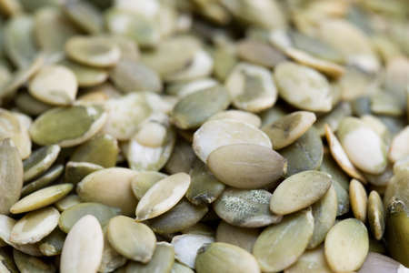 healthy dried pumpkin seeds macroの写真素材