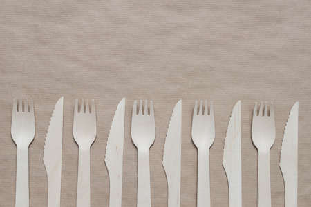 eco friendly wooden ecological cuttleryの写真素材