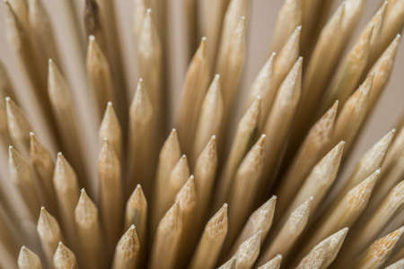 group of wooden skewers closeup