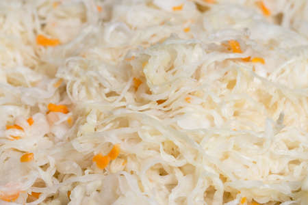 Sauerkraut, sour cabbage on plate closeupの写真素材