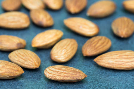 almond nuts on table closeup selective focus