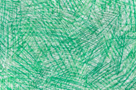 green color abstract crayon drawing on white paperの写真素材