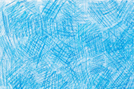 blue color crayon drawing background textureの写真素材