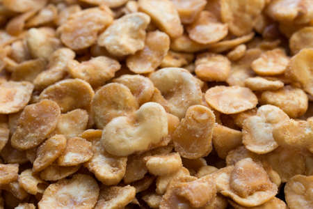 roasted salted broad beans crisp chips closeup selective focusの写真素材