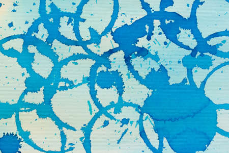 blue color watercolor circles pattern background textureの写真素材
