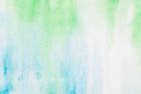 white, green and blue watercolor painted background textureの写真素材