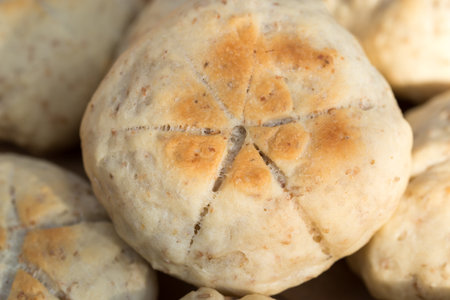 homemade buns closeup selective focusの写真素材