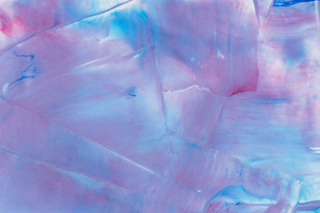 blue and lilac colors painted on paper background textureの写真素材