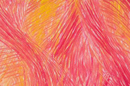 abstract red and orange painted on paper background textureの写真素材