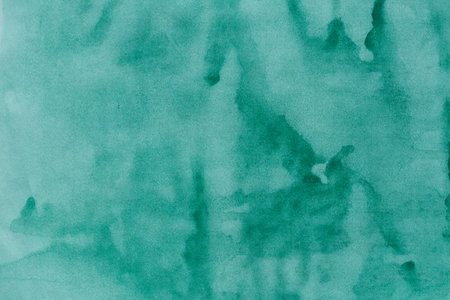 turquoise painted watercolor background on paper texture
