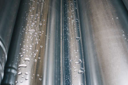 The New Rain Water Draining Metal Downpipe.の写真素材