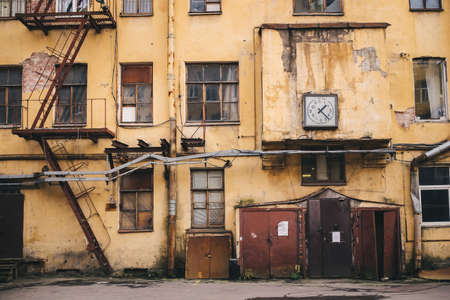 View of old building with anciant clock.の写真素材