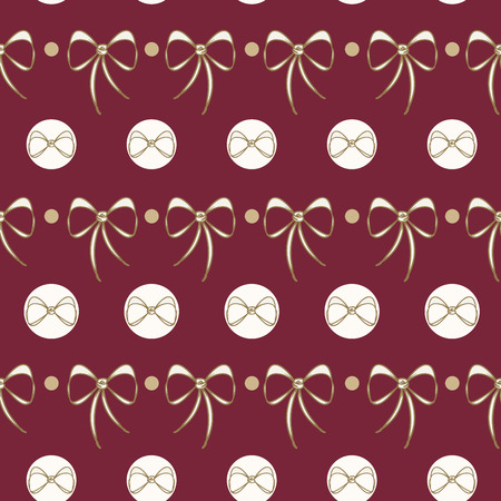 Lace Bows seamless pattern background.のイラスト素材