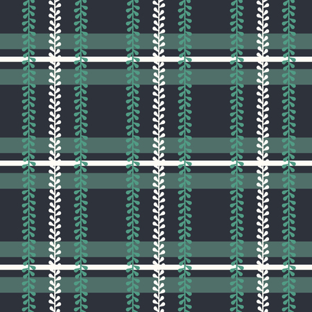 Folklore Plaid with Periwinkle seamless pattern background.のイラスト素材