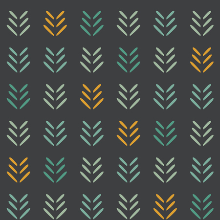 Vector Woodland Arrows on dark Seamless Pattern Background.のイラスト素材