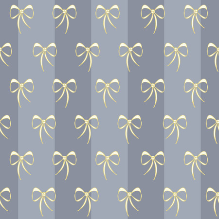 Vector Retro Lace Bows with Stripes seamless pattern background. Perfect for fabric, scrapbooking and wallpaper projects.のイラスト素材