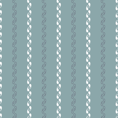 Vector Paisley Stripes Design on green seamless pattern background.のイラスト素材