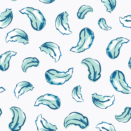 Vector Watercolor Rose Leaves in pastel green seamless pattern background.のイラスト素材