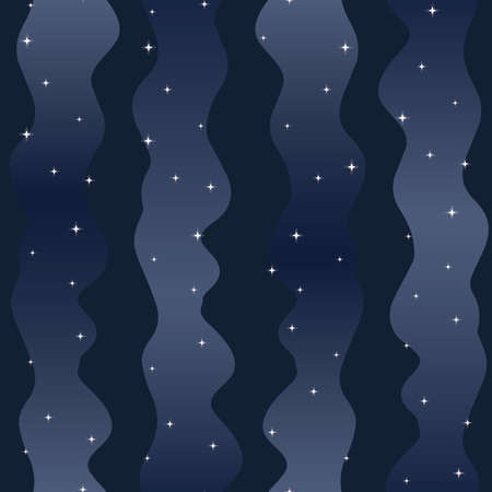 Vector Abstract Sparkling Sky Stripes in Navy Blue seamless pattern background. Perfect for fabric, wallpaper and scrapbooking projects.のイラスト素材