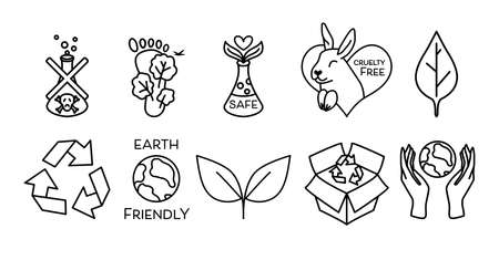 Vector Set of Ecological Recycling Symbol Icons. Perfect for web, product design and company identification.のイラスト素材