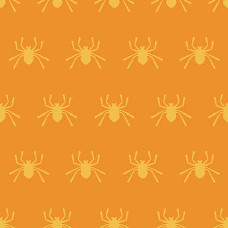 Vector Tiny Spiders in Orange seamless pattern background. Perfect for fabric, scrapbooking and wallpaper projects.のイラスト素材