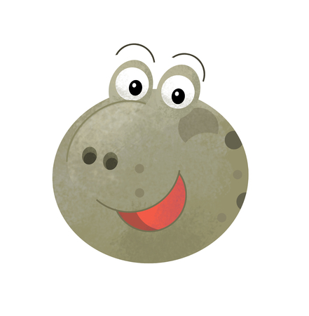 cartoon scene with happy turtle body part on white background - illustration for childrenの写真素材