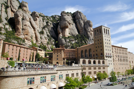 The Montserrat abbey in Catalonia, Spainの写真素材