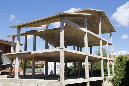 Construction site of a house, modern architectureの写真素材