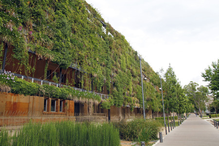 Green wall in an ecological building, sustainable architectureの写真素材