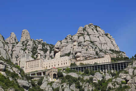 The Montserrat abbey in Catalonia, Spainの写真素材