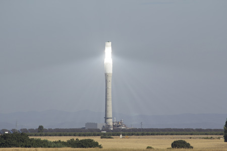 Solar tower for power generationの写真素材