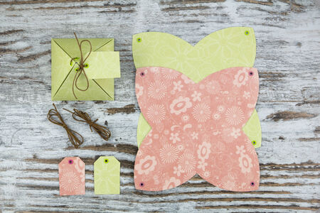 Handmade gift box, in paperの写真素材