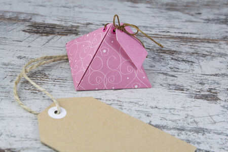 Gift box and tag, packagingの写真素材