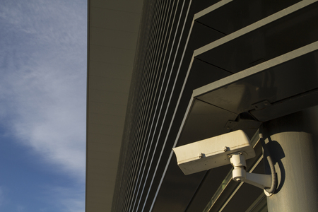 Security camera in a modern building, for video surveillanceの写真素材
