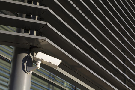 Security camera in a modern building, for video surveillance