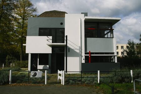 UTRECHT, HOLLAND - OCTOBER 18, 2009: The Rietveld Schröder House in Utrecht, built in 1924 by Dutch architect Gerrit Rietveld. Listed as UNESCO World Heritage Site since 2000のeditorial素材