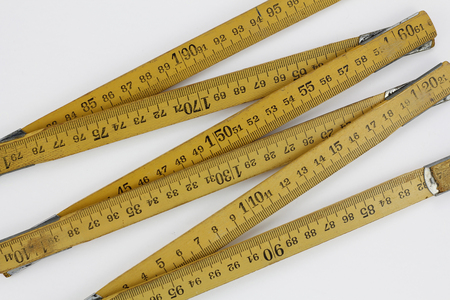 Wood measuring meter, isolated in a white backgroundの写真素材